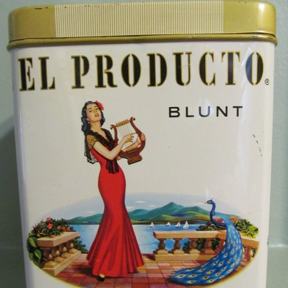 Vtg El Producto Blunt Cigar Tin 2 for 25 Cents Cigar Tobacco Tin w Lid - Empty - Picture 6 of 16